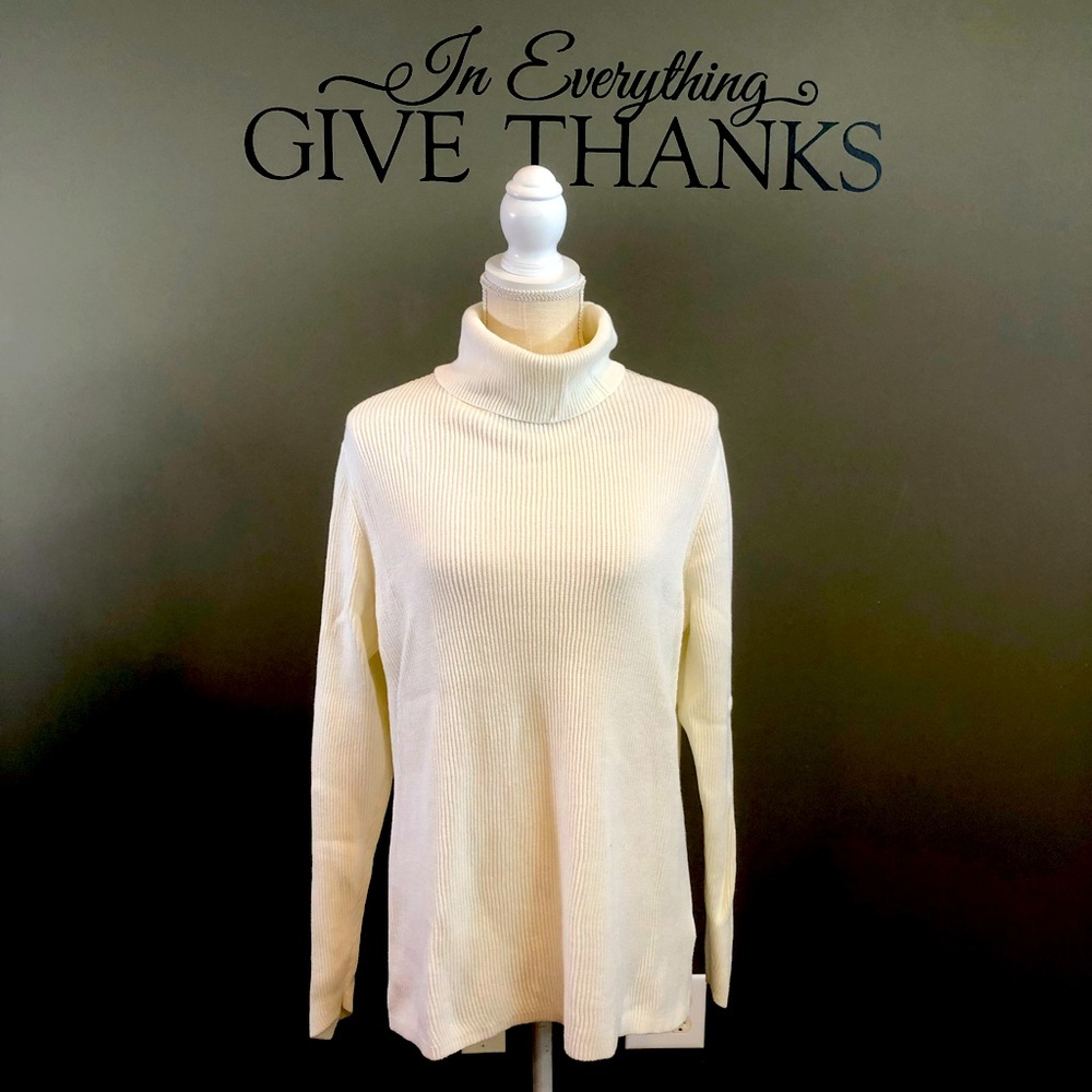Croft & Borrow White T-Neck Sweater XXL